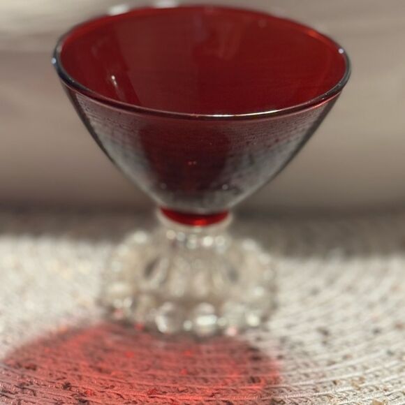 Vintage ANCHOR HOCKING Ruby Berwick Boopie Champagne Dessert Glass - Picture 2 of 6